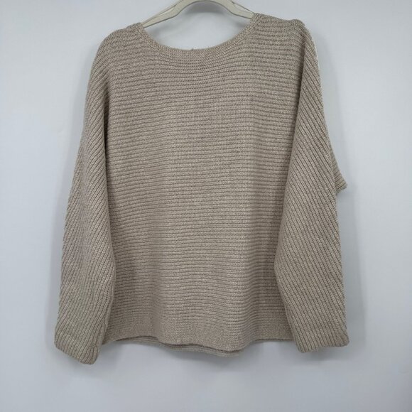 Pure Jill Hand-Stitched Details Sweater woman’s size XL Oatmeal Minimalist - Picture 7 of 10